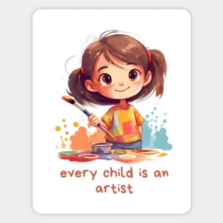 Every Child is an Artist - Kawaii Girl Magnet